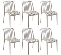tectake Garden Chairs Alcudia in Taupe | Size: 6 Person TECTAKE Taupe 6 Person