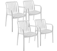 tectake Garden Chairs Alcudia in Cream | Size: 4 Person TECTAKE Cream 4 Person