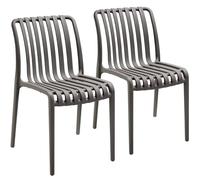 tectake Garden Chairs Alcudia in Dark Grey | Size: 2 Seater TECTAKE Dark Grey 2 Seater