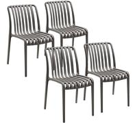 tectake Garden Chairs Alcudia in Dark Grey | Size: 4 Person TECTAKE Dark Grey 4 Person