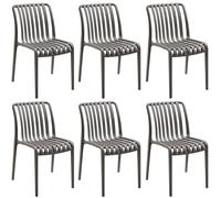 tectake Garden Chairs Alcudia in Dark Grey | Size: 6 Person TECTAKE Dark Grey 6 Person