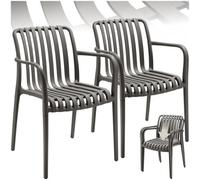 tectake Garden Chairs Alcudia in Dark Grey | Size: 2 Seater TECTAKE Dark Grey 2 Seater