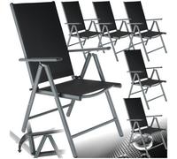 tectake Garden Chairs Marilena in Black | Size: 6 Person TECTAKE Black 6 Person