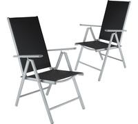 Tectake 2 Folding Aluminium Garden Chairs Silver