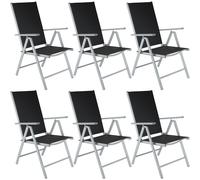 tectake Garden Chairs Marilena in Silver | Size: 6 Person TECTAKE Silver 6 Person