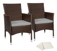 tectake Garden Chairs Set Of 2 Nantes in Brown | Size: 2 Seater TECTAKE Brown 2 Seater