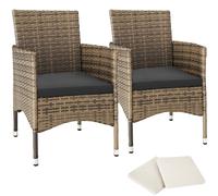 tectake Garden Chairs Set Of 2 Nantes in Dark Grey | Size: 2 Seater TECTAKE Dark Grey 2 Seater