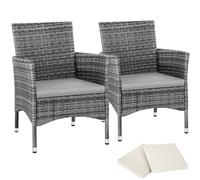 tectake Garden Chairs Set Of 2 Nantes in Grey | Size: 2 Seater TECTAKE Grey 2 Seater