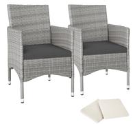 tectake Garden Chairs Set Of 2 Nantes in Light Grey | Size: 2 Seater TECTAKE Light Grey 2 Seater