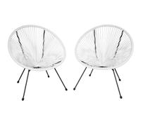 tectake Garden Chairs Set Of 2 Santana in White | Size: 2 Seater TECTAKE White 2 Seater