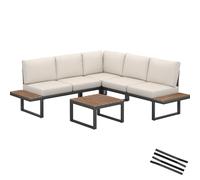tectake Garden Furniture Set Eliar in Black | Size: Large TECTAKE Black Large