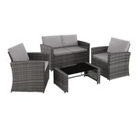 tectake Garden Furniture Set Jesolo in Light Grey | Size: 4 Person TECTAKE Light Grey 4 Person