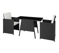 tectake Garden Furniture Set Lausanne in Black | Size: 2 Seater TECTAKE Black 2 Seater