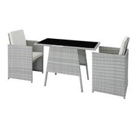 Garden bistro set in rattan | 2 chairs, 1 table | Outdoor Compact Furniture