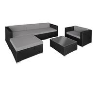 tectake Garden Furniture Set Milan in Black | Size: Large TECTAKE Black Large