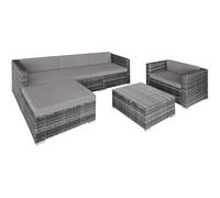 tectake Garden Furniture Set Milan in Grey | Size: Large TECTAKE Grey Large