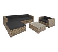 tectake Garden Furniture Set Milan in Natural | Size: Large TECTAKE Natural Large