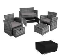 6pc Tectake Rattan Modena Garden Furniture Set