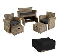 tectake Garden Furniture Set Modena in Natural | Size: 4 Person TECTAKE Natural 4 Person