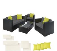 tectake Garden Furniture Set Munich in Black | Size: 4 Person TECTAKE Black 4 Person