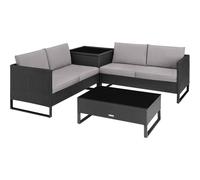 tectake Garden Furniture Set Ostuni in Black | Size: 4 Person TECTAKE Black 4 Person