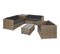 tectake Garden corner sofa set Pisa | 5 seats, 1 table - garden sofa, garden corner sofa - nature