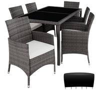 tectake Garden Furniture Set Porto in Grey | Size: 6 Person TECTAKE Grey 6 Person