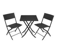 tectake Garden Furniture Set Trevi in Black | Size: 2 Seater TECTAKE Black 2 Seater