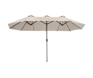tectake® Garden Parasol XL - 450 cm, UV Protection, 3 Wind Vents, Crank Handle - Weather Resistant Canopy, Sun-Shade & Sun-Umbrella - Large Outdoor Furniture for Patio, Terrace & Pool - Beige