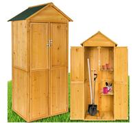 tectake Garden Shed With Pitch Roof Kadi in Brown | Size: Large TECTAKE Brown Large