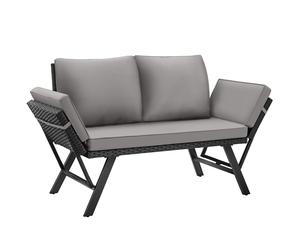 tectake Garden Sofa Sintra in Light Grey | Size: 2 Seater TECTAKE Light Grey 2 Seater