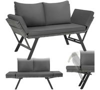 tectake Garden Sofa Sintra in Grey | Size: 2 Seater TECTAKE Grey 2 Seater