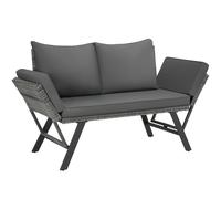 tectake Garden Sofa Sintra in Grey | Size: 2 Seater TECTAKE Grey 2 Seater