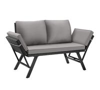 tectake Garden Sofa Sintra in Light Grey | Size: 2 Seater TECTAKE Light Grey 2 Seater