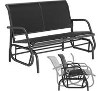Tectake Garden Swing Bench Greta, 2-Seater (121X72X86.5Cm) - Black