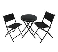 Slim Garden Bistro Set in Steel | 2 chair, 1 table | Outdoor Patio Furniture
