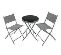 tectake Garden Table & Chairs Duesseldorf in Grey | Size: 2 Seater TECTAKE Grey 2 Seater