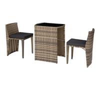 Tectake Garden Table & Chairs Hamburg - 2 Chairs, 1 Dining Table, Bistro Set - Nature
