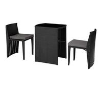 Rattan Garden Bistro Set | 2 Chair 1 Table Outdoor Patio Furniture Metal Seater