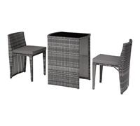 tectake Garden Table & Chairs Hamburg in Grey | Size: 2 Seater TECTAKE Grey 2 Seater