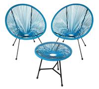 Egg Chair Bistro Set | 2 Chair, 1 Table Retro Accent Chair Bedroom Dining Metal