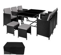 tectake Garden Table & Chairs Malaga in Bronze | Size: 2XL TECTAKE Bronze 2XL