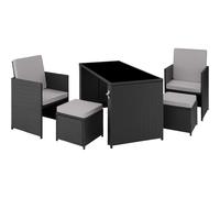 Tectake Palermo Rattan Seating Set - Black/Grey, Black