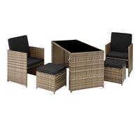 Tectake Palermo Rattan Seating Set - Cream