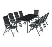 tectake Garden Table & Chairs Pompeii in Black | Size: XL TECTAKE Black XL