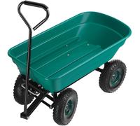 Tectake Garden Trolley - Tip Function, Padded Handle, - Green