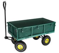 Tectake Garden Trolley With Inner Lining Max. 350 Kg Green, Green