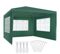 Tectake Gazebo Barinas With 3 Side Panels, Water-Resistant, 3X3M 300 X 300 X 250 Cm - Green