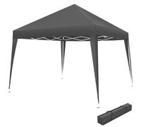 tectake Gazebo Linosa - 3 x 3 m, foldable, water-resistant, UV protection in Grey | Size: Large TECTAKE Grey Large
