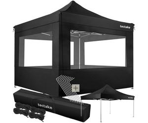 Tectake Gazebo Olivia - 3 X 3 M, With Aluminium Frame, 4 Side Panels, Weather-Resistant 300 X 300 X 310 Cm - Black